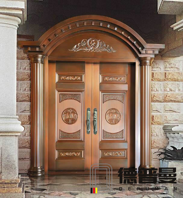 高檔豪華別墅帶圓弧門頭別墅銅門