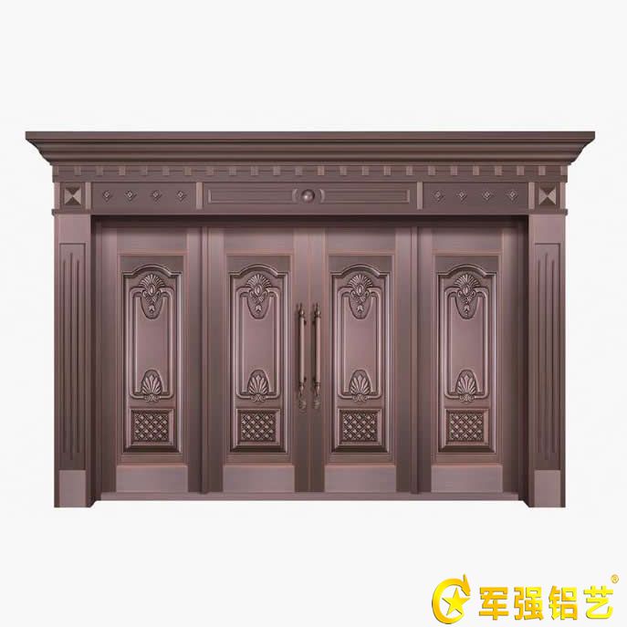 高端豪華整板模壓四開純銅大門