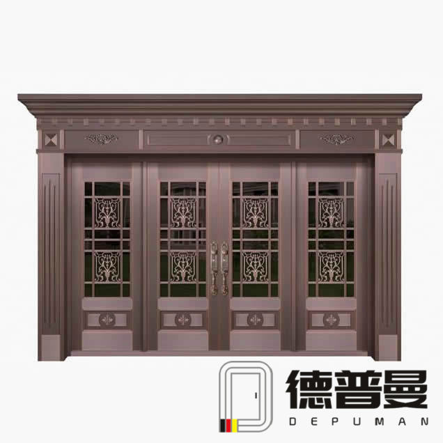 高檔別墅豪華玻璃純銅大門